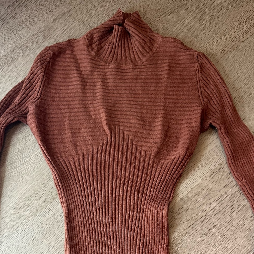 Moda International Rust Ribbed Dress - Picture 2 of 2